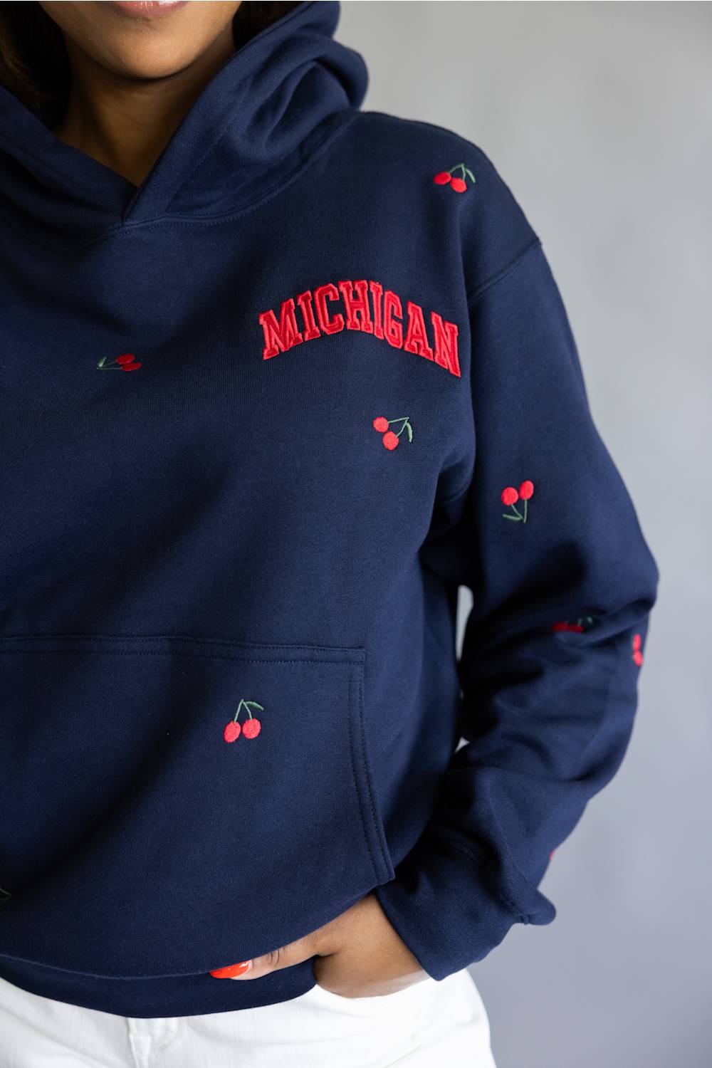 1897 Active Michigan Cherries Hoodie for Women in Navy | GU308-MI