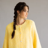 Mimosa Balloon Sleeve Knit Cardigan for Women in Yellow