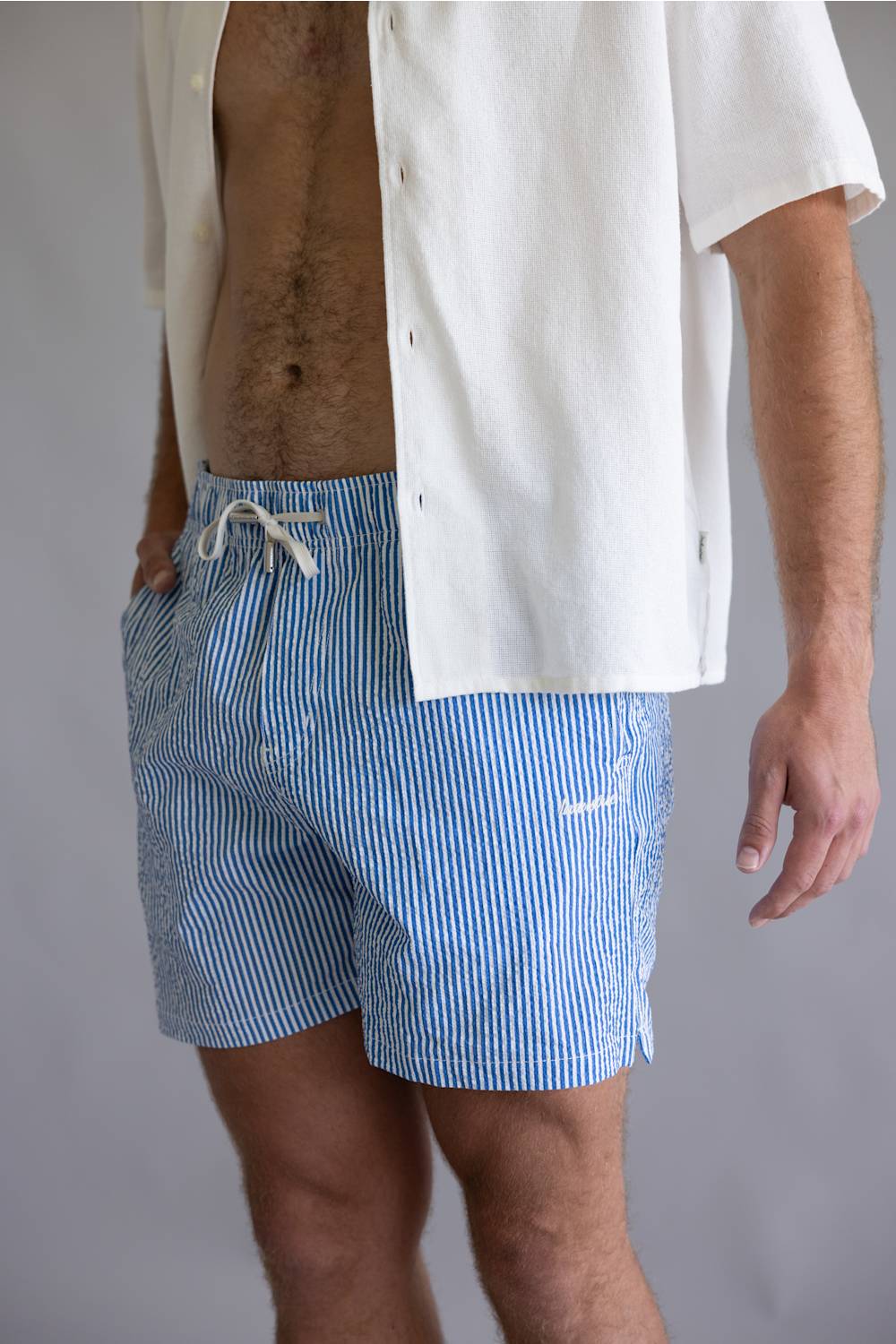 Industrie Coressia Swim Trunks for Men in Royal Blue Stripe | MST38507-ROYALBLUEWHITE