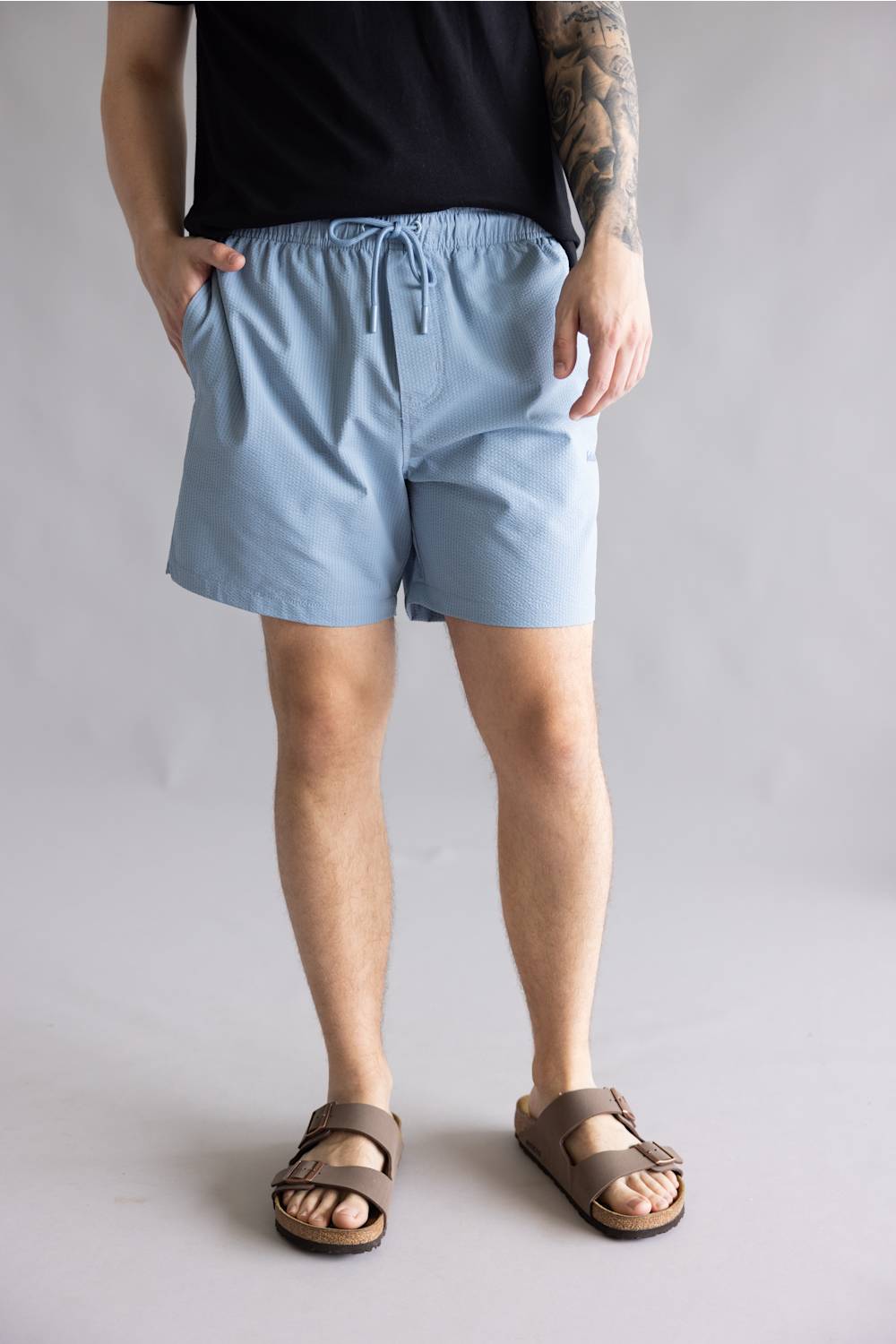 Industrie New Seersucker Swim Shorts for Men in Tropez Blue