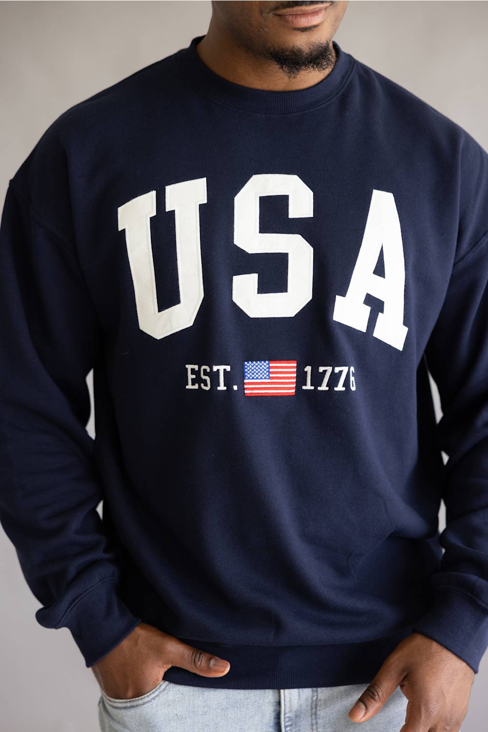 1897 Men USA Crewneck for Men in Navy