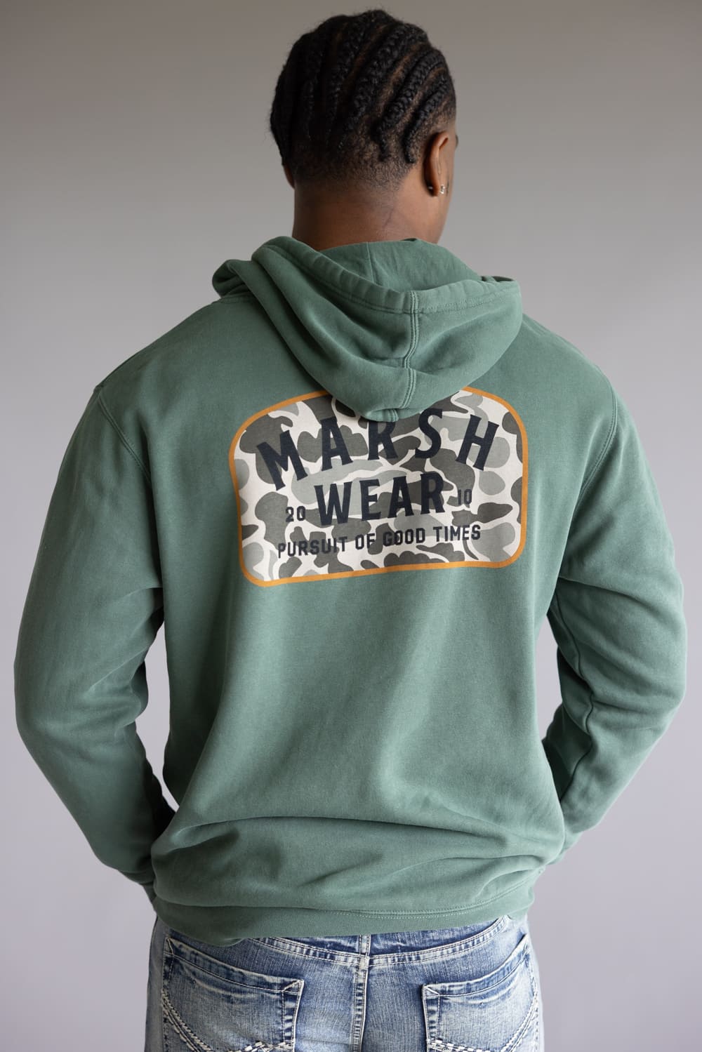 Marsh Wear Alton Camo Hoodie for Men in Alpine Green