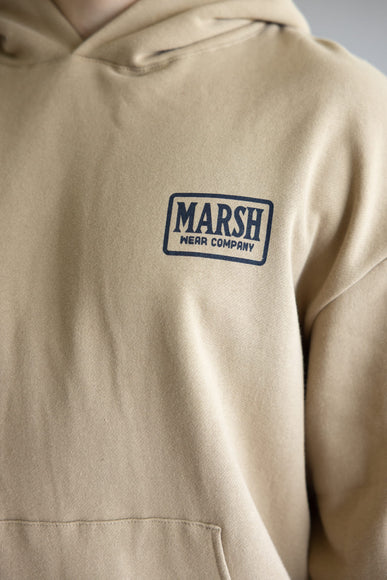 Marsh Wear Badge Hoodie for Men in Sandstone