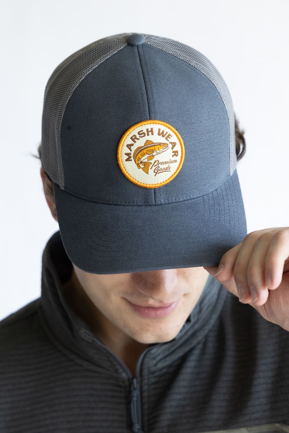 Marsh Wear Hightide Trucker Hat for Men in Slate Blue