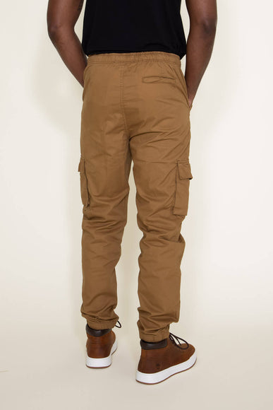 Twill Cargo Joggers for Men in Brown