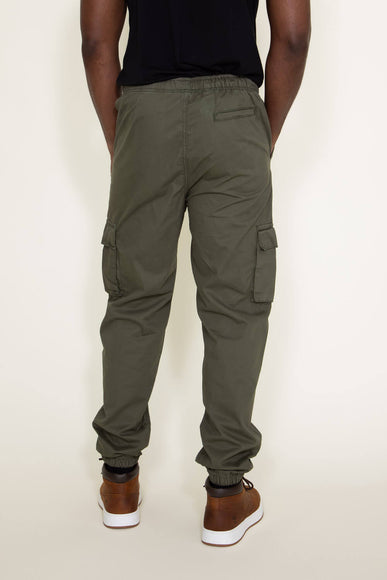 Twill Cargo Joggers for Men in Green