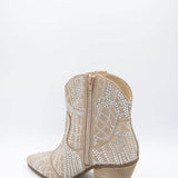 Matisse Heidi Rhinestone Cowboy Booties for Women in Natural