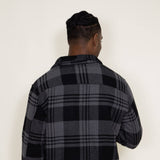 Matix Sherpa Lined Flannel Shacket for Men in Grey/Black