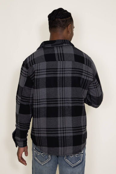 Matix Sherpa Lined Flannel Shacket for Men in Grey/Black