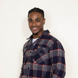 Matix Sherpa Lined Flannel Shacket for Men in Navy