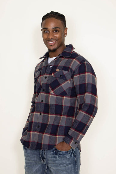 Matix Sherpa Lined Flannel Shacket for Men in Navy