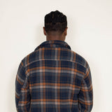 Matix Sherpa Lined Flannel Shacket for Men in Navy/Orange