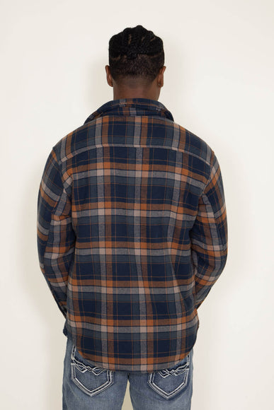 Matix Sherpa Lined Flannel Shacket for Men in Navy/Orange