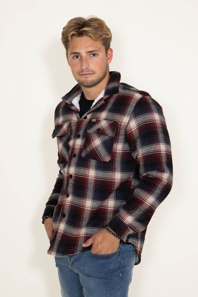 Matix Sherpa Lined Flannel Shacket for Men in Wine