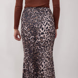 Leopard Print Maxi Skirt for Women in Animal Print