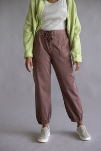 Mica Cropped Jogger Pants for Women in Cocoa