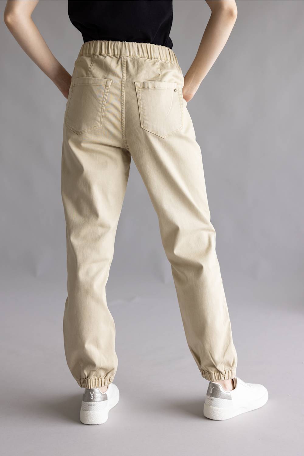 Mica Cropped Jogger Pants for Women in Tan