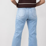 Mica High Rise 90's Vintage Distressed Crop Flare Jeans for Women