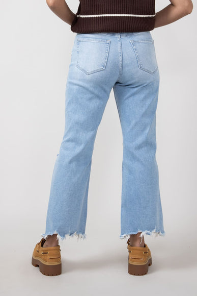 Mica High Rise 90's Vintage Distressed Crop Flare Jeans for Women