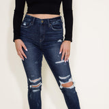 Mica High Rise Distressed Ankle Skinny Jeans for Women