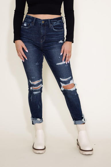 Mica High Rise Distressed Ankle Skinny Jeans for Women
