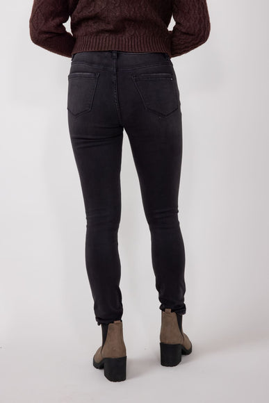 Mica High Rise Distressed Ankle Skinny Jeans for Women in Black