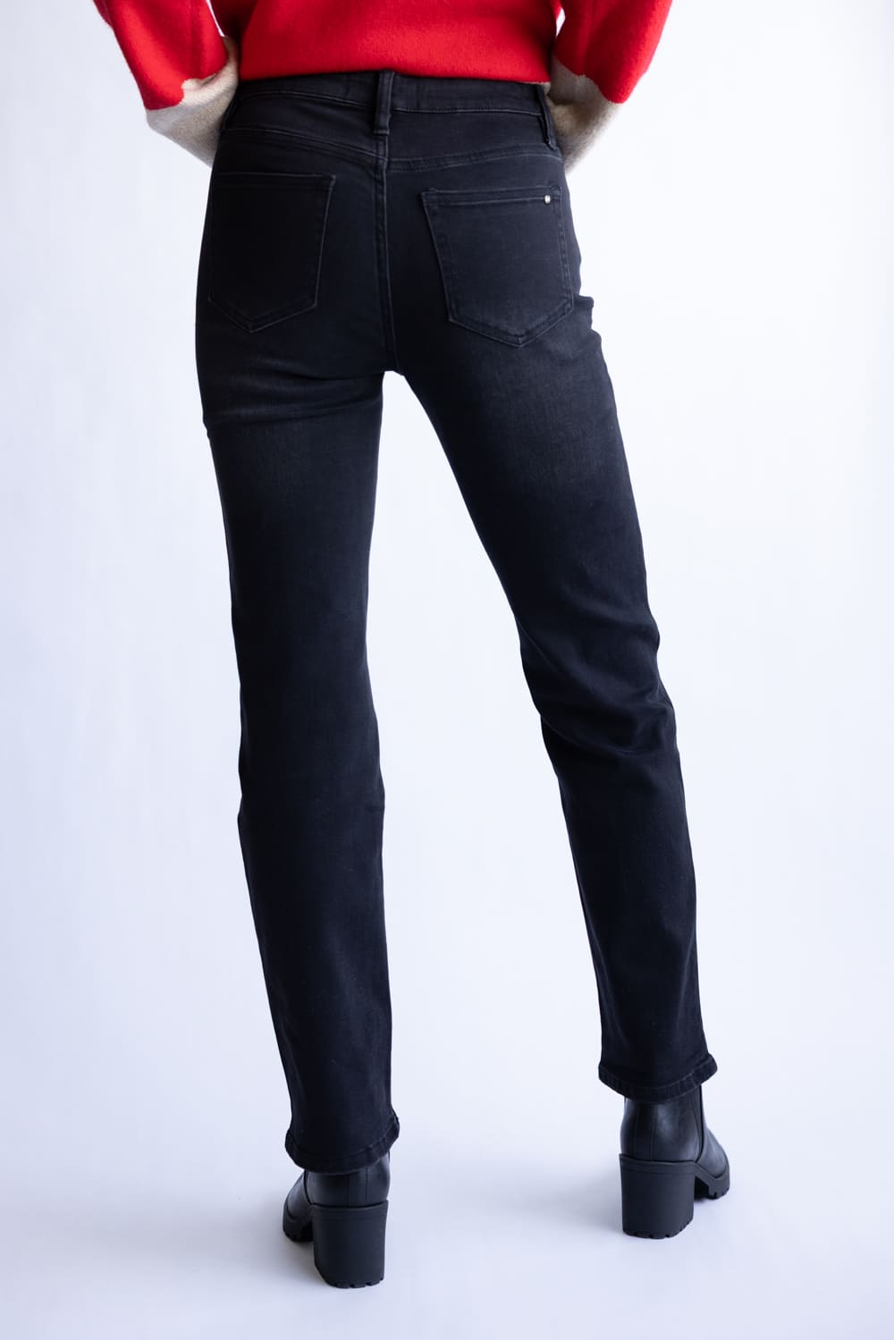 Mica High Rise Straight Leg Jeans for Women in Black