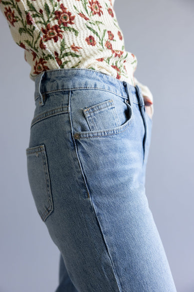 Mica Mid-Rise Medium Wash Clean Straight Leg Jeans for Women