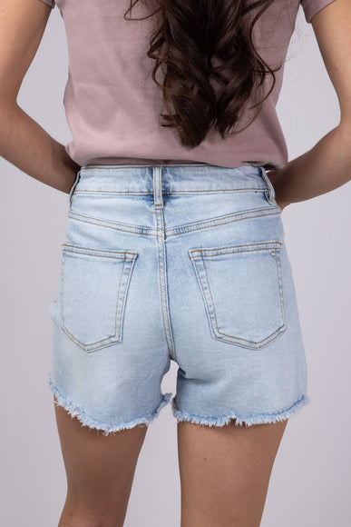 Mica Super High Rise Frayed Hem Denim Shorts for Women