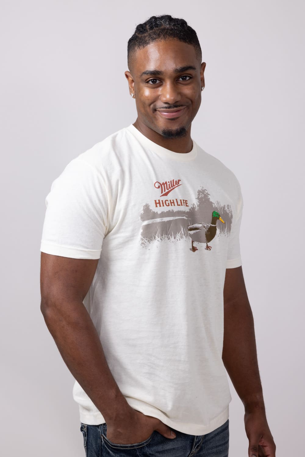 Miller Wildlife Duck T-Shirt for Men in Cream | 16148_608A-CREAM – Glik's