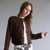 Mimosa Classic Lightweight Cardigan Top for Women in Chocolate