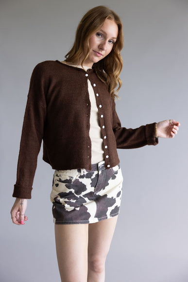 Mimosa Classic Lightweight Cardigan Top for Women in Chocolate