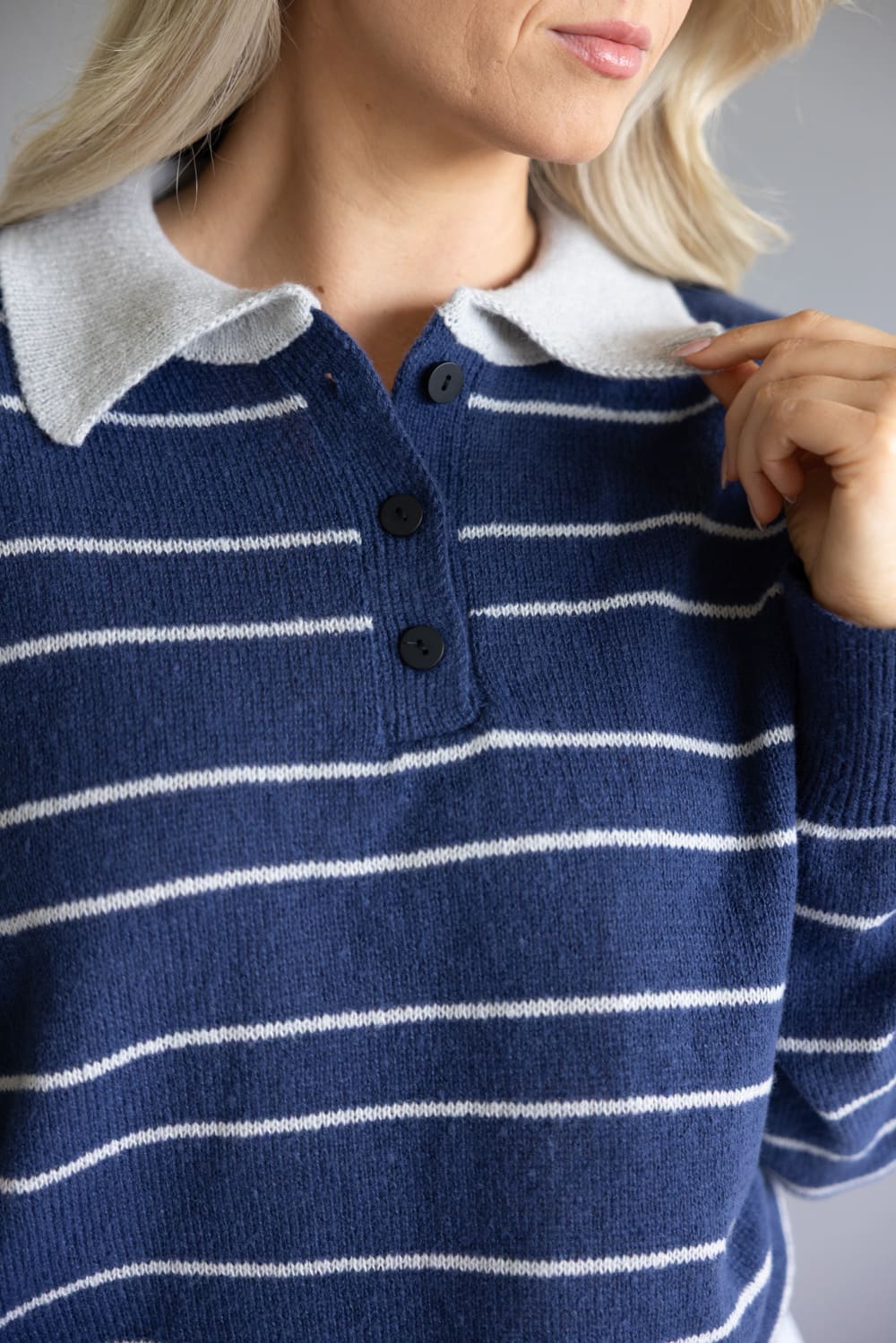 Mimosa Polo Stripe Sweater for Women in Navy