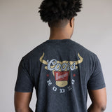 Mineral Wash Coors Rodeo Steer Head T-Shirt for Men in Black