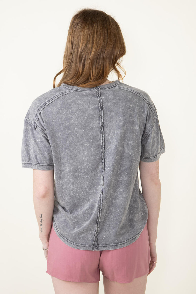 Loose Fit Mineral Wash Knit Sweater Vest main image 1