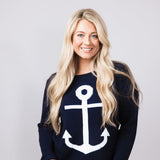Miracle Anchor Lightweight Sweater for Women in Navy