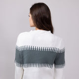 Miracle Stripe Key Sweater for Women in Ivory Sage