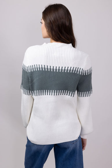 Miracle Stripe Key Sweater for Women in Ivory Sage