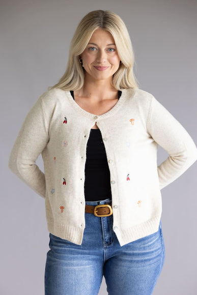 Miracle Embroidered Details Cardigan for Women in Cream