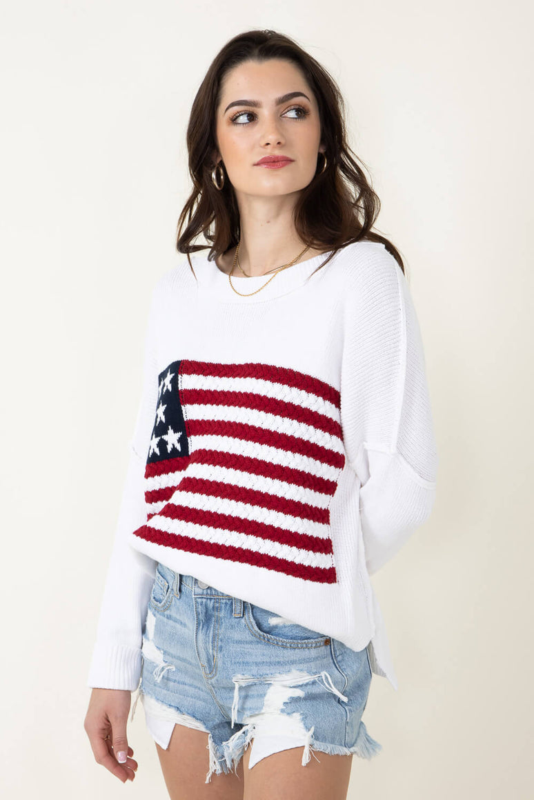 Flag Knit Sweater top main image 0