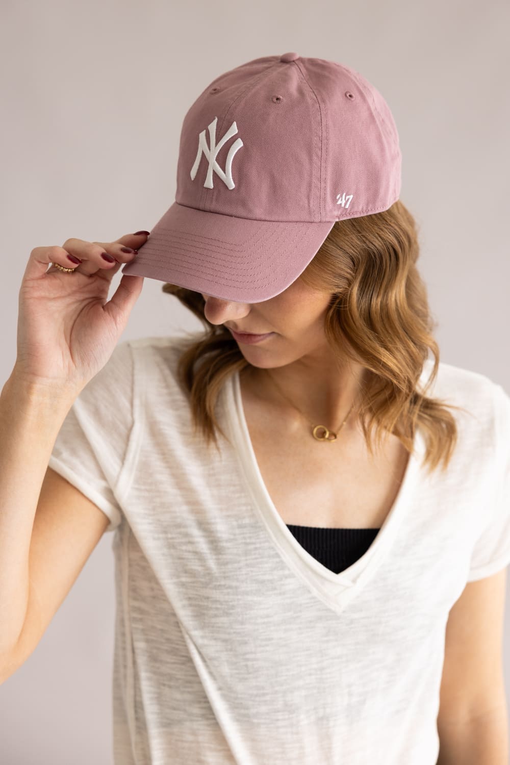 '47 New York Yankees Clean Up Hat in Mauve