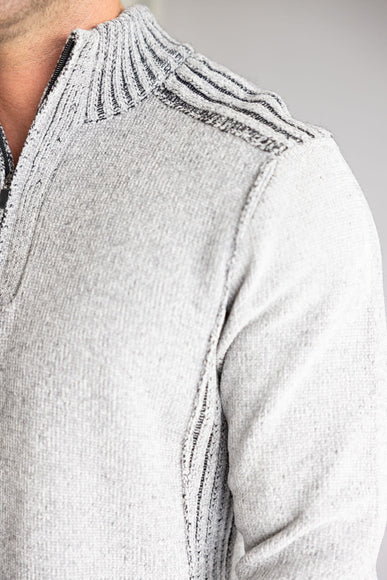 North River 1/4 Zip Neck Chenille Sweater for Men in Grey