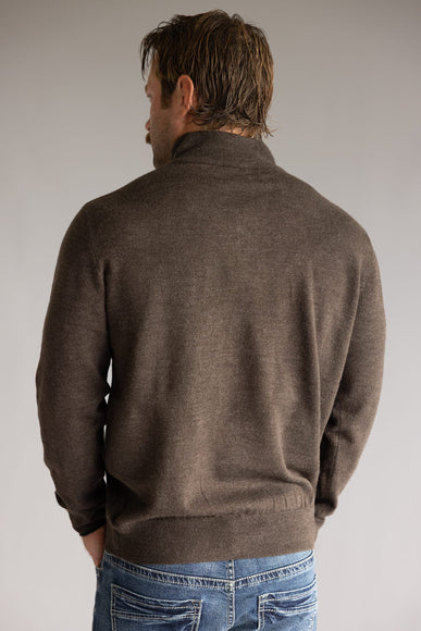 North River Twisted Yarn Button Neck Chenille Sweater for Men in Brown