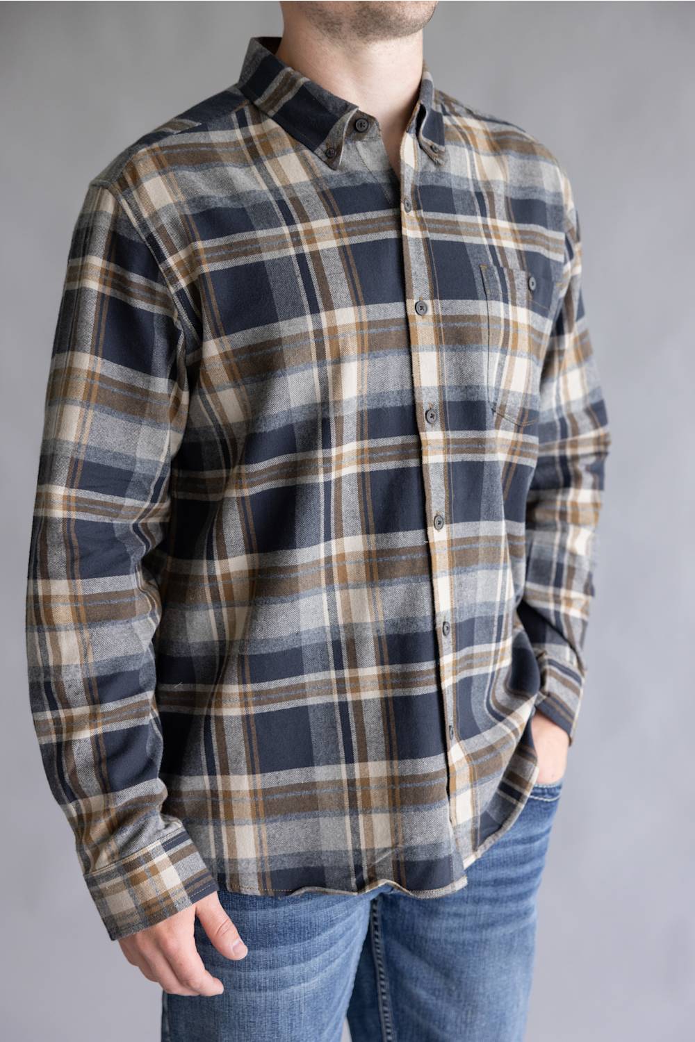 North River Brushed Cotton Shirt for Men in Barn | NRM6500-BARN