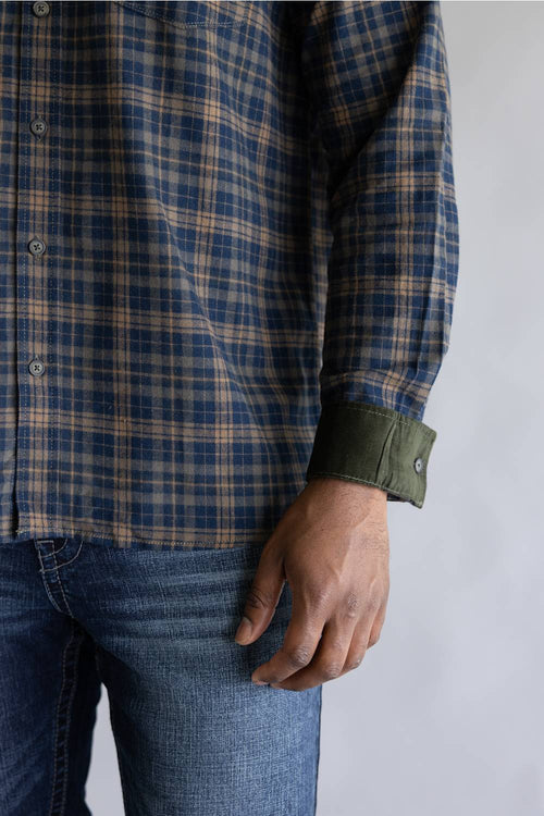 North River Brushed Cotton Shirt for Men in Olive | NRM6500-OLIVENIGHT