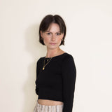 NikiBiki Long Sleeve Ribbed Brami for Women in Black