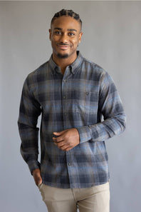 North River Brushed Cotton Shirt for Men in Cloudburst