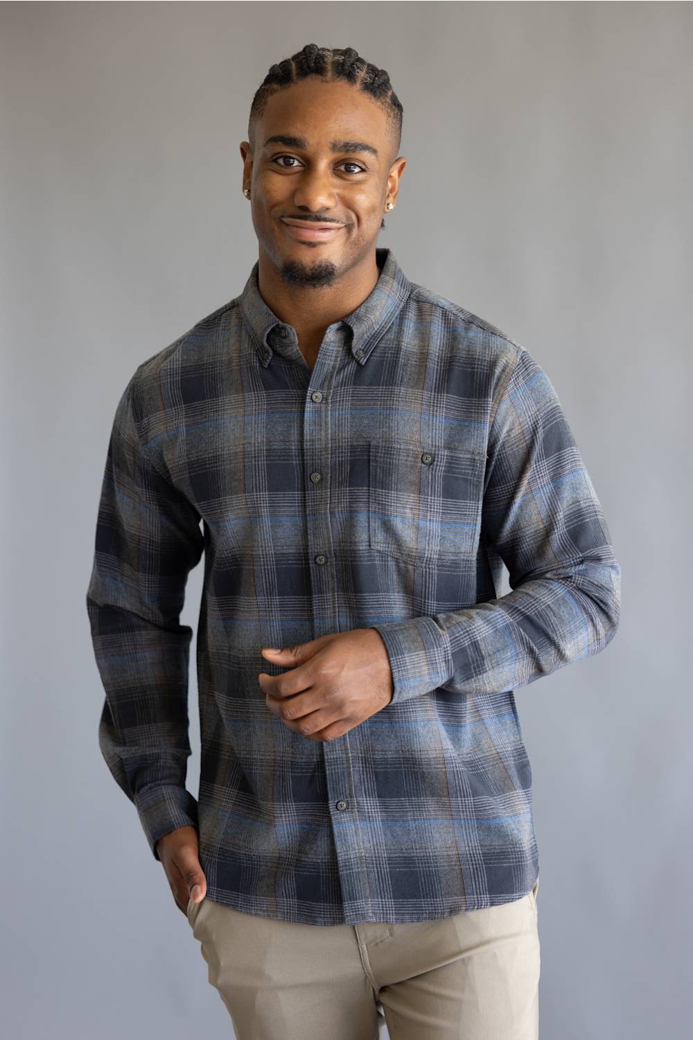 North River Brushed Cotton Shirt for Men in Cloudburst