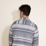 North River Horizontal Button Down Flannel Shirt for Men in Gray Heather