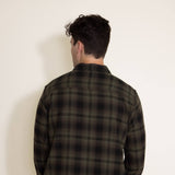 North River Plaid Button Down Flannel Shirt for Men in Olive 